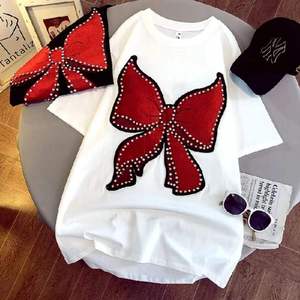 <span class=keywords><strong>T</strong></span>-<span class=keywords><strong>shirt</strong></span> ample à manches courtes pour <span class=keywords><strong>femme</strong></span>, 100 % coton, imprimé nœud papillon, collection é<span class=keywords><strong>t</strong></span>é 2026, <span class=keywords><strong>grande</strong></span> <span class=keywords><strong>taille</strong></span>, décontracté - Product Image 2