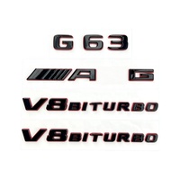Logo 3D ABS - Convient pour W463 W464, W465 G350, G500, G63, G65 modifiés, autocollants sportifs rouge et noir pour coffre de voiture