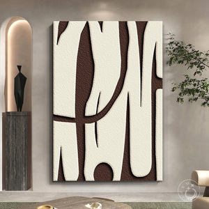 Arte Mural Abstracto Minimalista Moderno, Impresión en Lienzo con Textura de Arenisca, Marco de Aleación de Aluminio, Rectangular, Decoración para Sala de Estar - Product Image 1