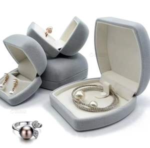 High End Jewlery <b>Box</b> Custom Logo Leather <b>Ring</b> <b>Box</b> Wedding Earring Bracelet Necklace Velvet Jewelry <b>Box</b> Packaging - Product Image 2