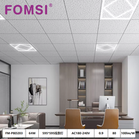 Panneau de plafond ultra fin FOMSI 64W carré 595x595mm, panneau lumineux LED encastré, éclairage de bureau commercial à économie d'énergie