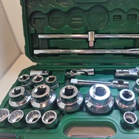 Jeu de douilles polies miroir 19 mm 25 mm 12 points, kit d'outils de tournevis adapté à l'entretien des poids lourds, boîte à outils avec outils