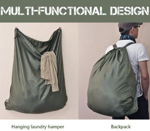 حقيبة كتف قابلة للتعديل مخصصة نايلون معلقة ملابس متسخة حقيبة ظهر قابلة للغسل مع حزام كتف لاستخدام الغسيل - Product Image 3