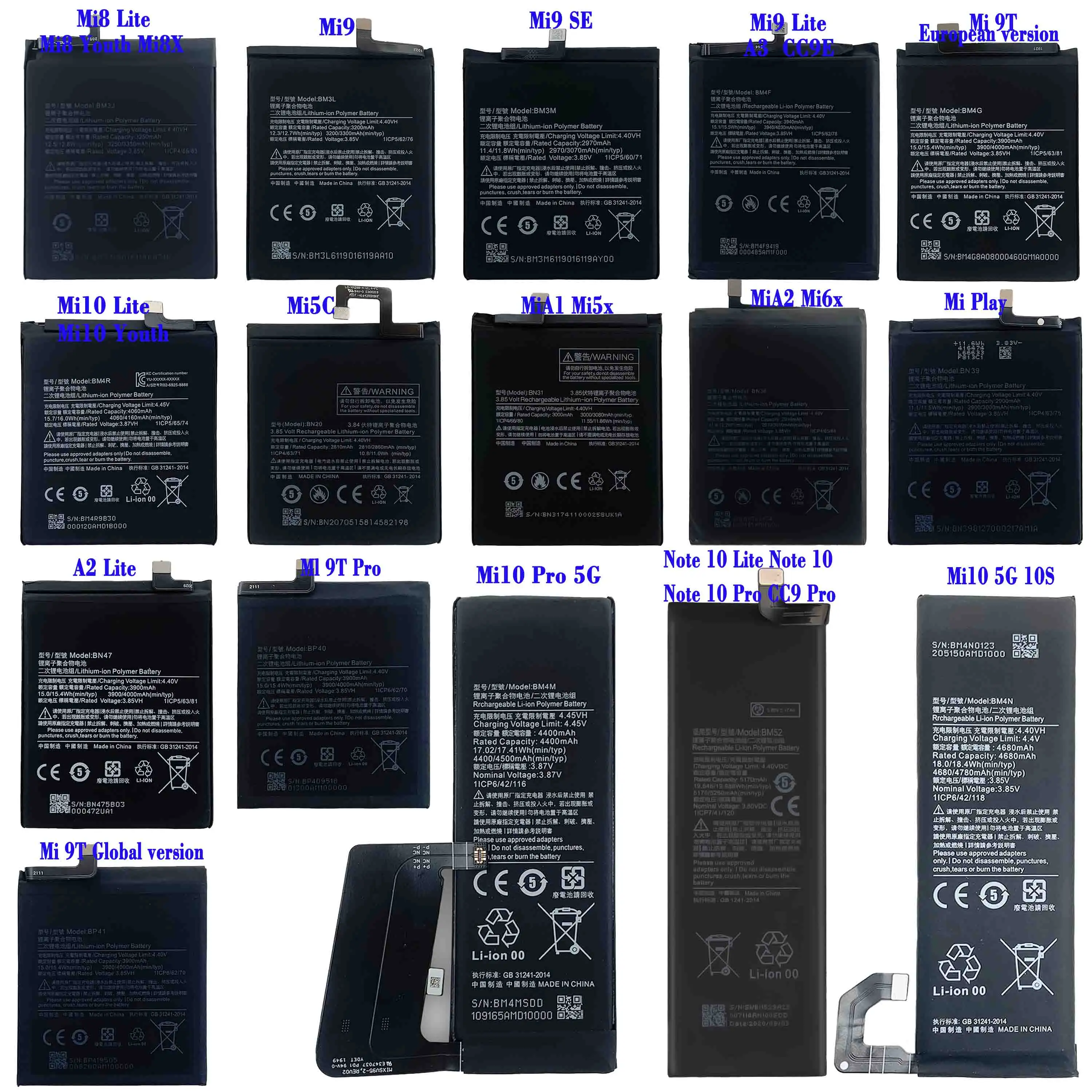 Werkseitige direkte Batterie für Xiaomi Mi 3 4 5 6 4i 4C 5s 5s Plus Mi 4s 5 Pro Batterie Ersatz für Xiaomi Redmi alle Modelle