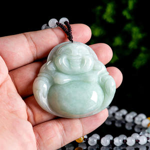 Pendentif Bouddha en jadéite naturelle du Myanmar, bijoux pour hommes, style chinois, cadeau avec certificat d'évaluation FG60 - Product Image 3