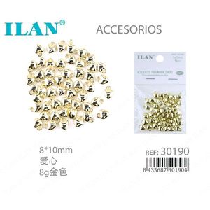 Perline a Cuore in Metallo Ilan 8x10mm Dorate per Creazione di Gioielli e Accessori Artigianali - Product Image 1