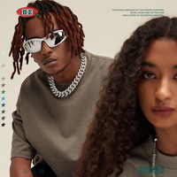 2026 Hot Sale Unisex 100% Katoen BE THRIVED Oversized Effen T-shirt Korte Mouw 425G Zwaargewicht Blank Oversize Couple T-shirt