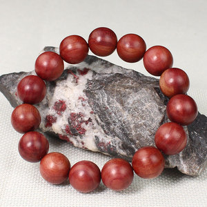 Cypress Wood <b>Bracelet</b> 108 Beads Single Loop Unisex Religious Ceremony Jewelry <b>Red</b> Cypress Natural Polishing - Product Image 3