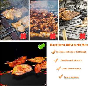 Tapis de gril de barbecue antiadhésif de haute qualité résistant à la chaleur et réutilisable accessoires de grilles à gaz emballage de vente par correspondance pratique - Product Image 4