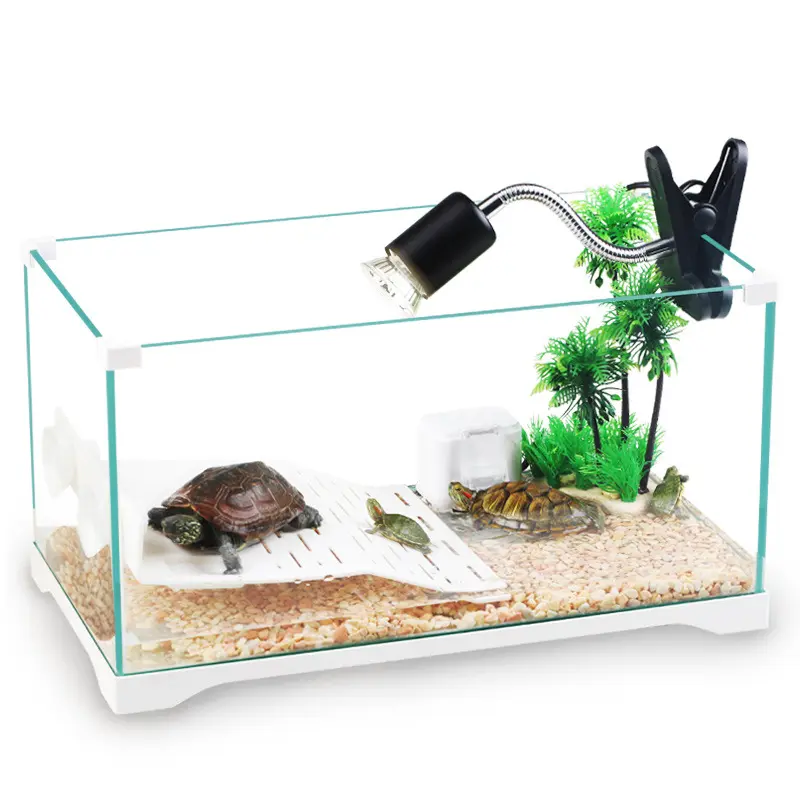 SUNSUN GS ، CE الزخرفية البسيطة حوض مائي زجاجي مكتب نانو السلحفاة خزان مع شرفة خاصة خزان لتربية السلاحف سلسلة HKJ