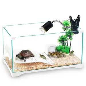 SUNSUN GS,CE Trang Trí Thủy Tinh Mini Aquarium Bàn Nano Rùa Tank Với Ban Công BỂ Đặc Biệt Để Nuôi Rùa HKJ Series