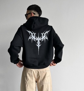 Sudaderas con Capucha para Hombre, Estilo Grunge Y2K, Estampado Gráfico Gótico, Corte Holgado, Oversize, de Algodón Francés, Personalizadas al por Mayor - Product Image 1