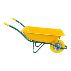 Carretilla de Construcción Metálica Amarilla Desmontada con Rueda Sólida - Product Image 2