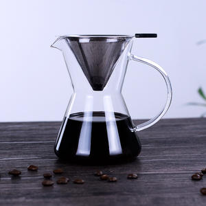 Carafe à café en verre avec filtre, couvercle de protection en bois et caoutchouc, cafetière à filtre à café expresso, outils de barista - Product Image 3