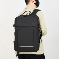 Sac à dos de voyage professionnel de luxe extensible avec séparation sec/humide, double port de charge et bandes réfléchissantes, idéal pour étudiants