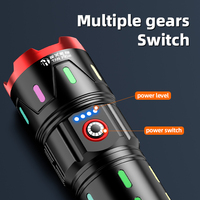Lampe torche télescopique rechargeable avec zoom, charge Type-C, haute luminosité, pour situations d'urgence, autodéfense, camping en plein air