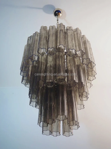 Lustre italien en verre blanc, tubes en verre, design grand art italien, luminaires suspendus <span class=keywords><strong>pour</strong></span> <span class=keywords><strong>hall</strong></span> <span class=keywords><strong>d</strong></span>'hôtel, <span class=keywords><strong>entrée</strong></span> - Product Image 3