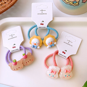 2 jolis élastiques à cheveux pour enfants, petits animaux de dessin animé, doux, haute élasticité, en nylon, accessoires pour cheveux mignons, marque <span class=keywords><strong>MIYU</strong></span>, 3 cm - Product Image 4