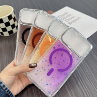 Étui de protection antichoc magnétique en TPU+PC avec paillettes de diamant pour Xiaomi 17 Pro Max/iPhones 11 15 Pro Max