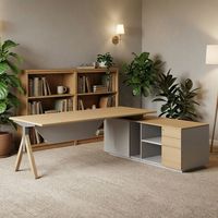 Muebles de Oficina Comerciales Personalizados, Escritorio Ejecutivo de Lujo en Forma de L, Diseño Moderno para Jefe, Director Ejecutivo o Gerente