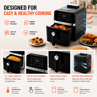 Appareil de cuisine OEM, friteuse à air chaud en acier inoxydable de 10 L, grande capacité, friteuse à air électrique pour une cuisine saine