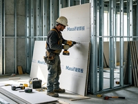 Panel de Óxido de Magnesio (MGO) No Asbesto, No Combustible, para Paredes Interiores en la Construcción de Estructuras Metálicas