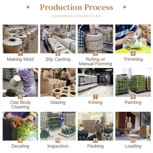 Pot de fleurs en céramique avec motif floral peint à la main |   Pot en terre cuite pour plantes succulentes et plantes d'intérieur |   Décoration rustique pour la maison - Product Image 5