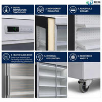 Réfrigérateur vertical à porte vitrée, refroidisseur de boissons, vitrine réfrigérée à air, machine à froid pour supermarché, OEM, vente chaude