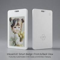 Porta Tarjetas de Identificación con Pantalla de Tinta Electrónica de 3.6 Pulgadas y 6 Colores, Placa de Identificación Electrónica Bluetooth Delgada de 3.3mm para Oficina y Exposiciones