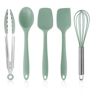 5-Piece Silicone Kitchen Utensil Set Baking Spatula Set For Nonstick Cookware Essential Cooking Tools