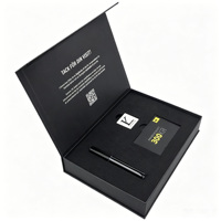 Boîte magnétique noire de luxe en vente flash, avec logo en feuille d'or et insert en mousse EVA