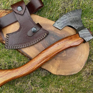 Hacha de Supervivencia para Camping, Fabricada por OEM, Hacha de Acero de Damasco Forjada a Mano con Mango de Madera para Camping - Product Image 6