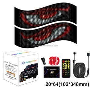 Écran LED pour pare-brise de voiture 20*64, 5V/2A, remplacement, RGB, bricolage, voyant lumineux, œil du diable, application, télécommande, yeux animés, camions - Product Image 1