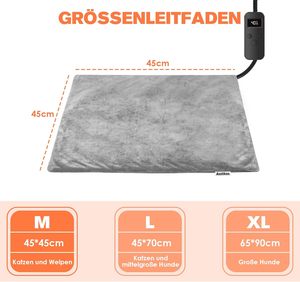 Coussin chauffant réglable pour chien et chat Asstikoo, minuterie à 12 niveaux, cordon résistant aux morsures, utilisation hivernale longue durée, tapis électrique - Product Image 5