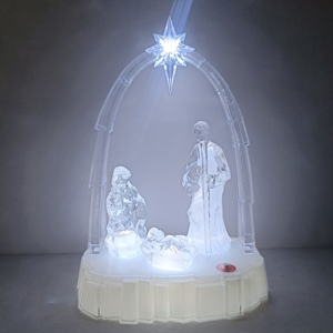 ชุดฉากพระกุมารพร้อมไฟ LED อะคริลิค ของตกแต่งเทศกาลทางศาสนา งานฝีมือ ขายดี - Product Image 3