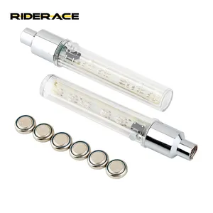 RIDERACE 2pcs/套5发光二极管自行车车轮轮胎气门嘴盖辐条霓虹灯MTB公路自行车灯电机自行车Farol全新