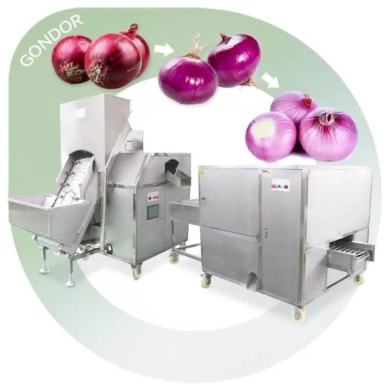 Electric Dry Garlic Industrial Peeler Root Cut Industry Automatic Onion Air Peel Machine and Top Tail Cutter for S