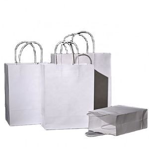 Sacs en papier biodégradables recyclables avec poignées, sacs en papier kraft brun pour emballage - Product Image 5