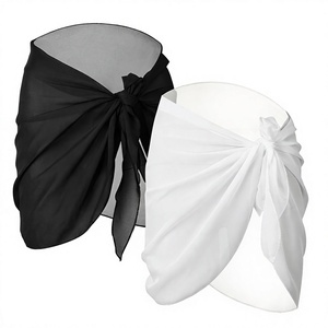 MSF Chiffon Beach Cover Up Sarong Knotted Wrap Skirt pour femmes en bikini - Product Image 2