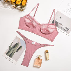 Conjunto de ropa interior de encaje para mujer, lencería Sexy con tirantes de malla de encaje, de <span class=keywords><strong>amor</strong></span> profundo, de alta calidad, nueva, de punto, <span class=keywords><strong>2020</strong></span> - Product Image 6