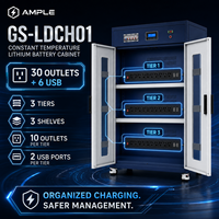 Armoire de charge et de stockage de batteries au lithium à température constante en acier, 30 prises, 6 USB, pour laboratoire industriel, fourniture OEM ODM