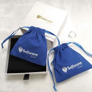 Sac en coton recyclable imprimé à l'écran avec logo personnalisé de la marque USM, écologique, doux, blanc, avec cordon de serrage, sac anti-poussière en coton - Product Image 5