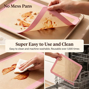 Tapis de four <span class=keywords><strong>en</strong></span> <span class=keywords><strong>silicone</strong></span> avec bordure rose personnalisée, logo personnalisé, taille et style sur mesure, tapis antiadhésif renforcé de fibres de verre <span class=keywords><strong>pour</strong></span> <span class=keywords><strong>micro</strong></span>-ondes - Product Image 3