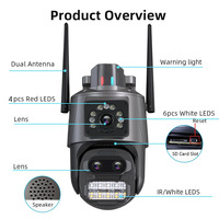 Caméra de sécurité domestique avec vision nocturne antivol, caméra CCTV solaire sans fil pour extérieur