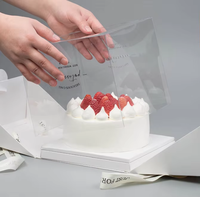 Boîte d'emballage pour gâteau personnalisée avec fenêtre transparente, ruban et poignée, boîte cadeau de boulangerie de qualité alimentaire, OEM
