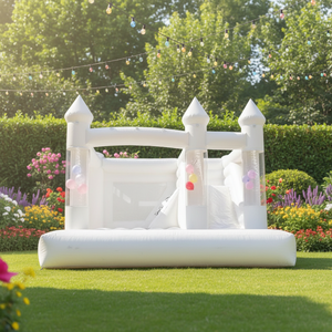 ปราสาทสไลเดอร์เป่าลมสำหรับปาร์ตี้บ้านเด้งกลางแจ้งในร่มสีขาวใหม่ - Product Image 5