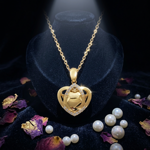 Collier pendentif en or pur 18 carats en forme de cœur, diamant romantique, bijoux unisexes pour anniversaire et cadeau de fête, vente en gros - Product Image 2