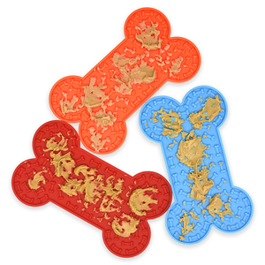 BHD NEU Hot Bestseller Knochen form Silikon Haustier Hund Lick Mat Slow Feeding Pad BPA Kostenlose umwelt freundliche Leck matte für Hunde Katzen - Product Image 4