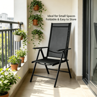 Chaise de jardin pliante en métal confortable, imperméable, écologique, pour salle à manger, loisirs, meubles d'extérieur pour salon, plage, jardin