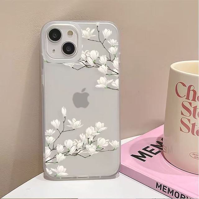 Fashionable magnolia Pattern Flower-shaped Phone Case, Suitable for Apple iPhone 17, 16, 15, 14, 13, and 12 Series